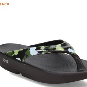 Oofos Recovery Sandal Flip Flop Thong Jungle Camo Size Women 8 EU 39 Excellent